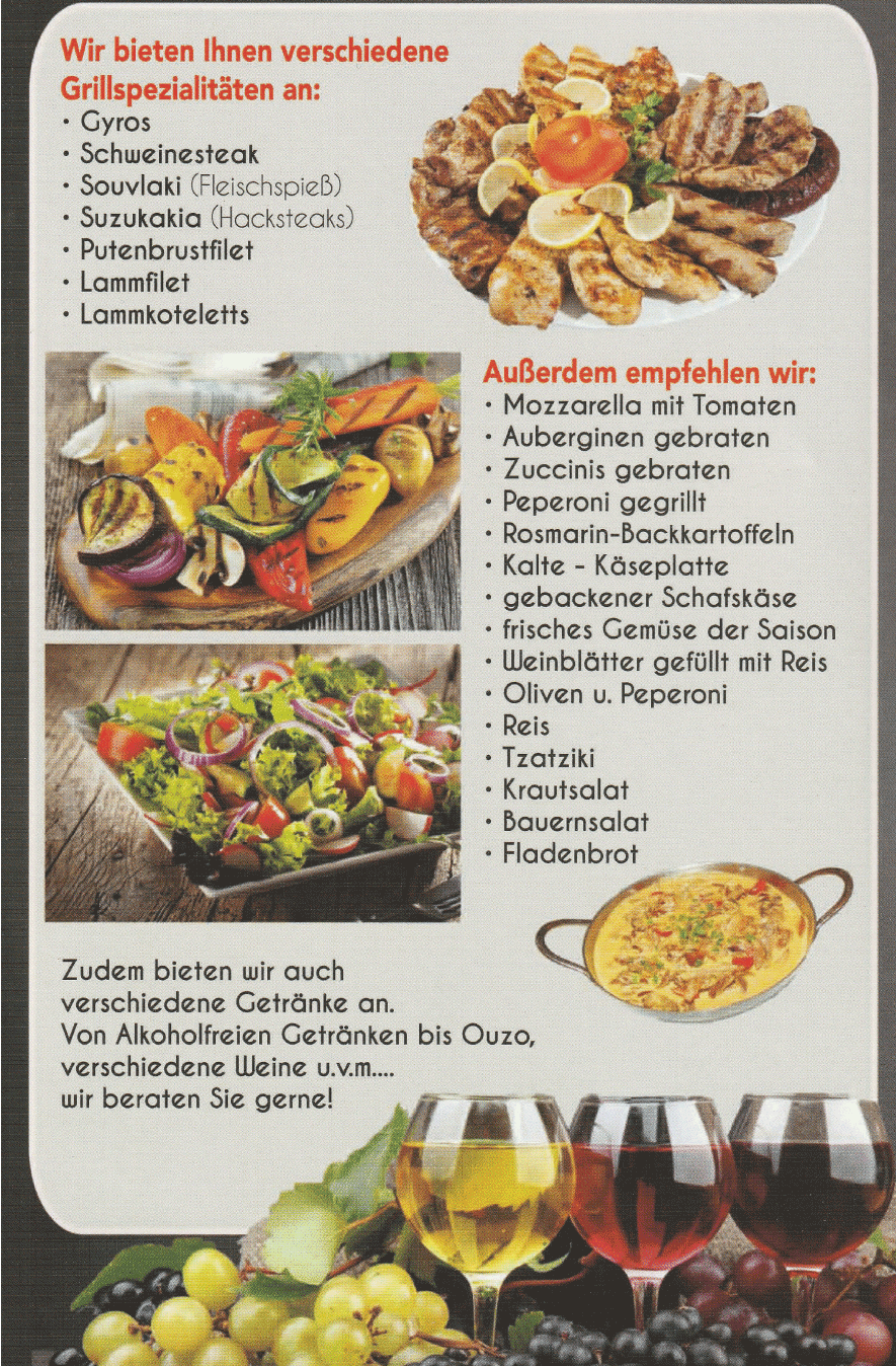 Restaurant Nikos Taverna - Party-Service + Events + Veranstaltungen